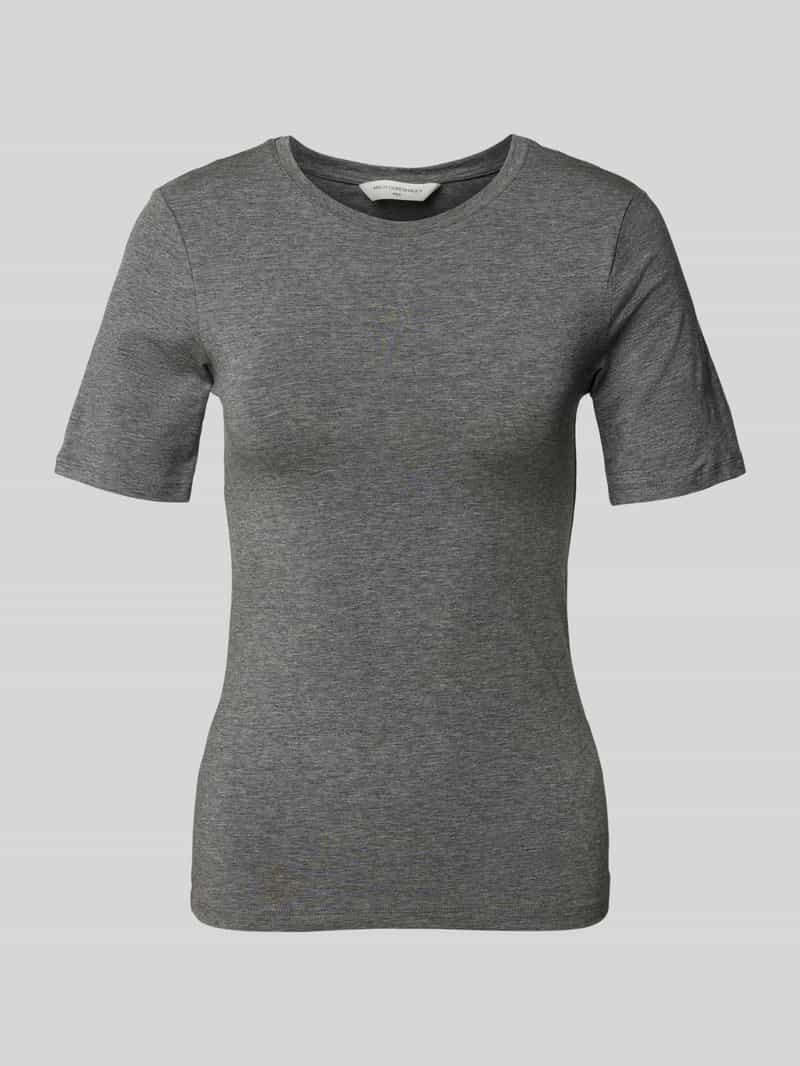 MSCH Copenhagen T-shirt met geribde ronde hals model 'Betrina'