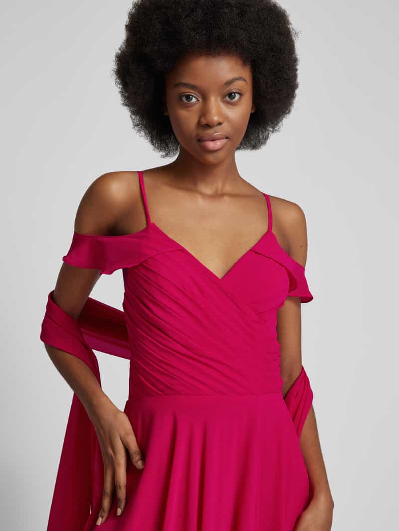 Mascara Maxi-jurk in effen design met plooien
