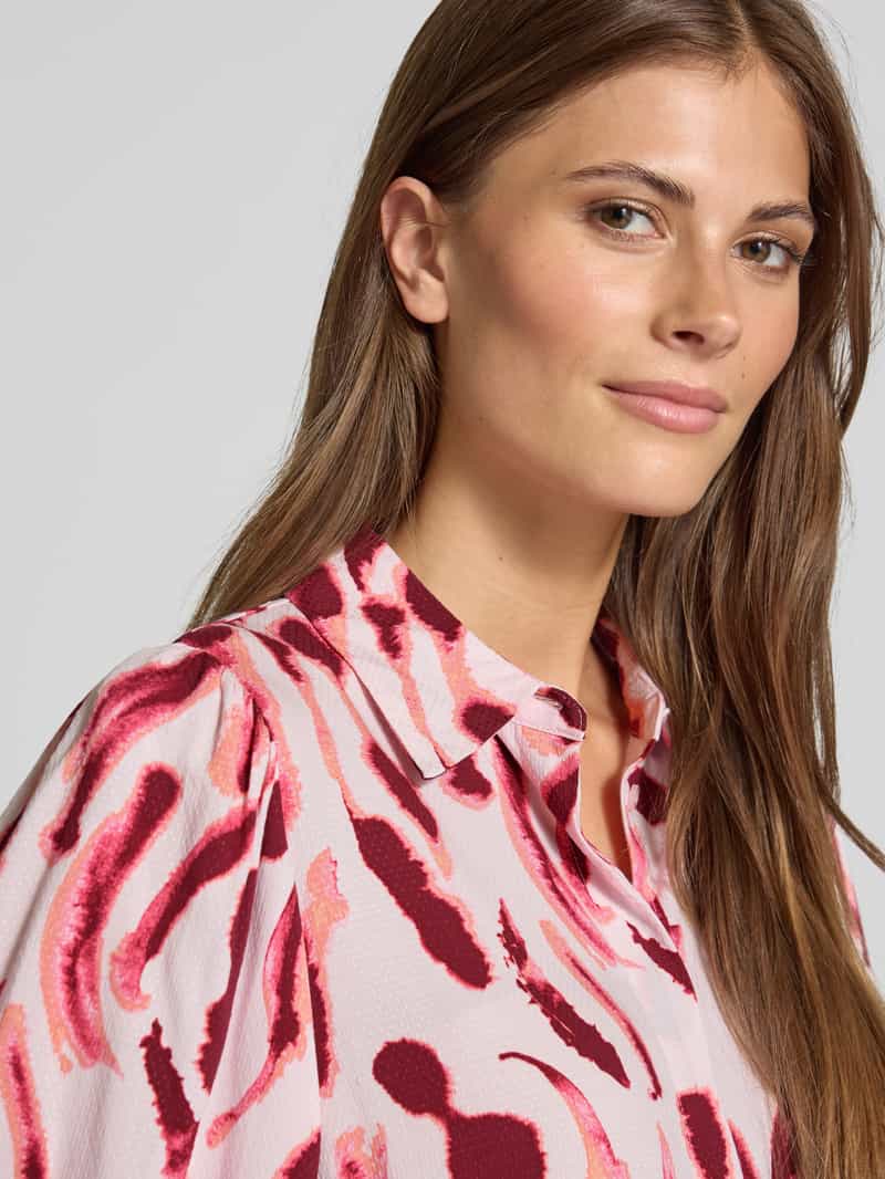 YAS Regular fit blouse van viscose met blinde knoopsluiting