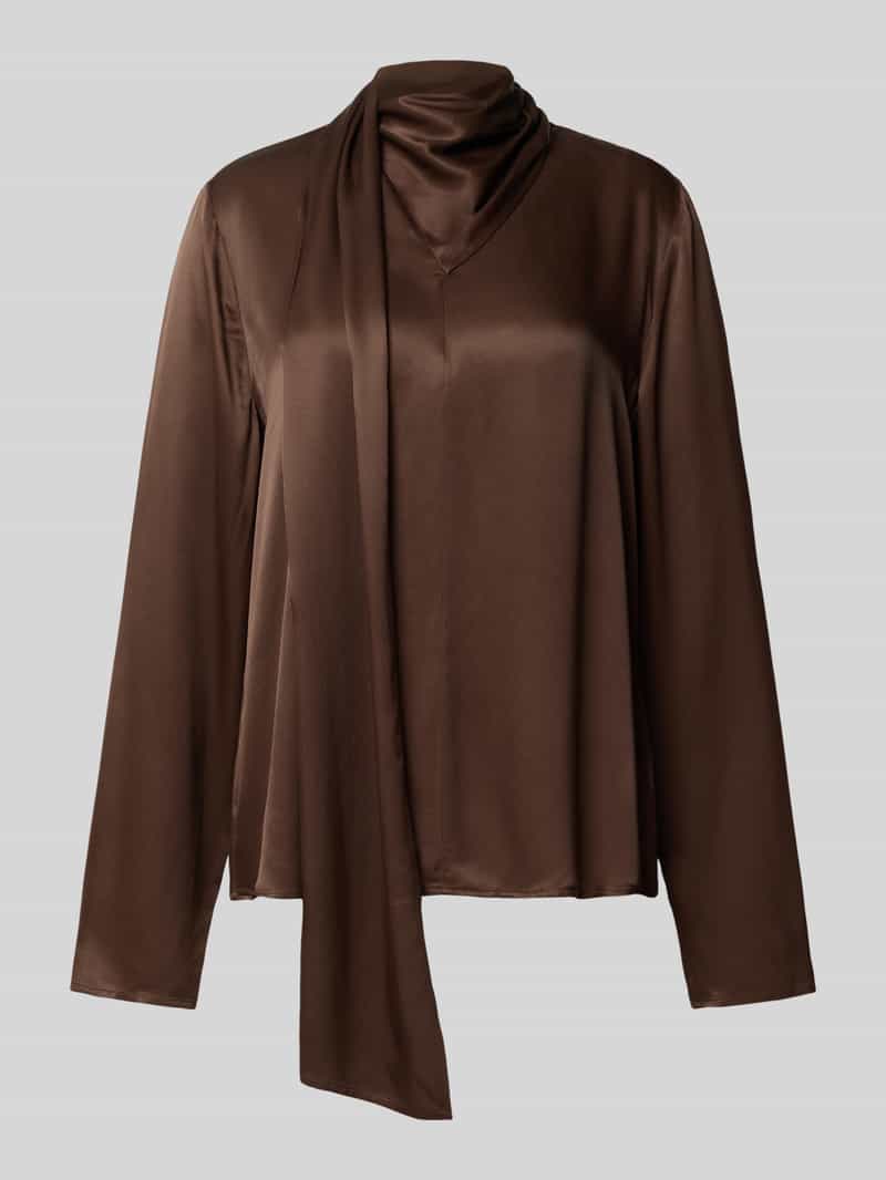 Jake*s Collection Relaxed fit blouse van pure viscose met opstaande kraag