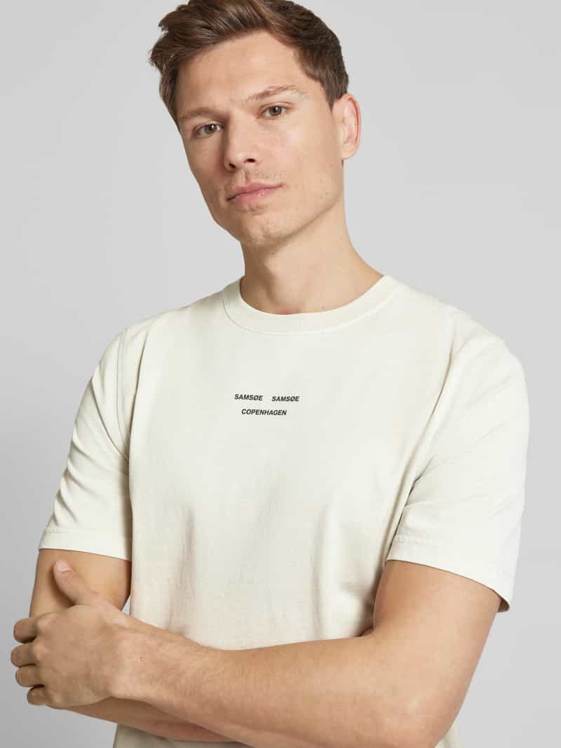 Samsøe T-shirt met labelprint model 'MARCUS'