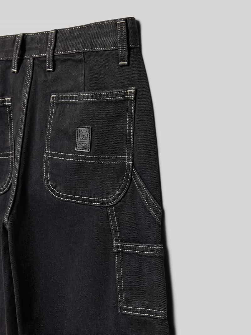 jack & jones Wide fit jeans met logopatch model 'Alex'