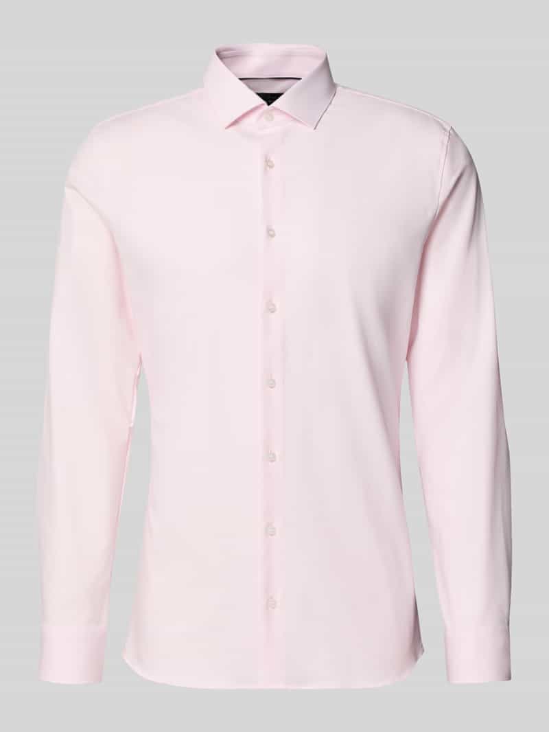 Super slim fit business-overhemd modern kent uni twill