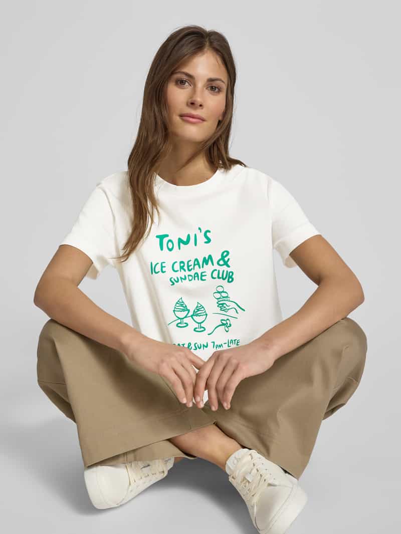 Vero Moda Comfort fit T-shirt van zuiver katoen model 'SONYA METTE'