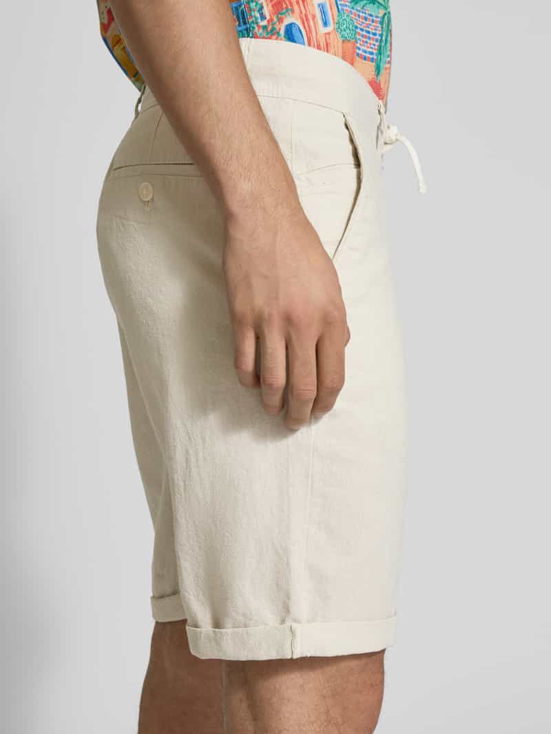 MCNEAL Regular fit korte linnen broek met tunnelkoord