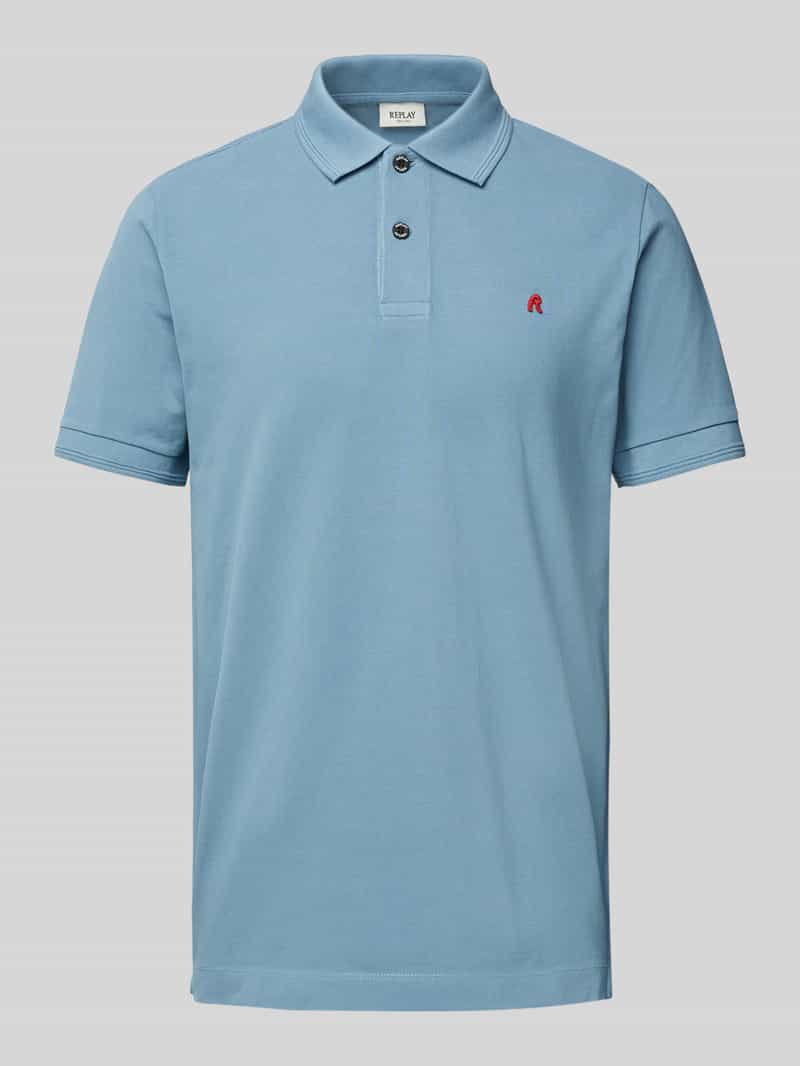 Replay Regular fit poloshirt met logostitching