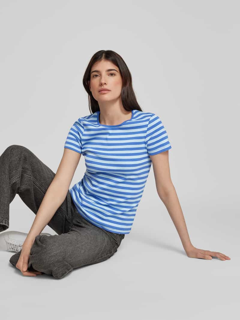 Christian Berg Woman T-shirt met geribde ronde hals