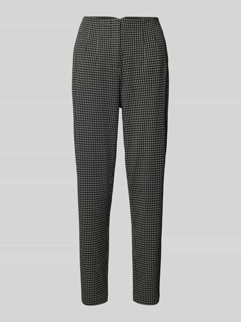 Ichi Tapered fit stoffen broek met pied-de-poule-motief