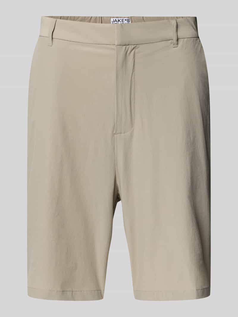 Korte regular fit broek met steekzakken