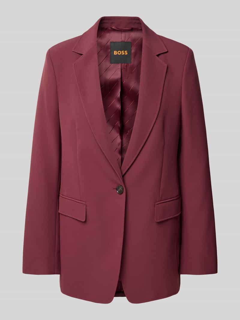 Boss Orange Regular fit lange blazer met schoudervullingen