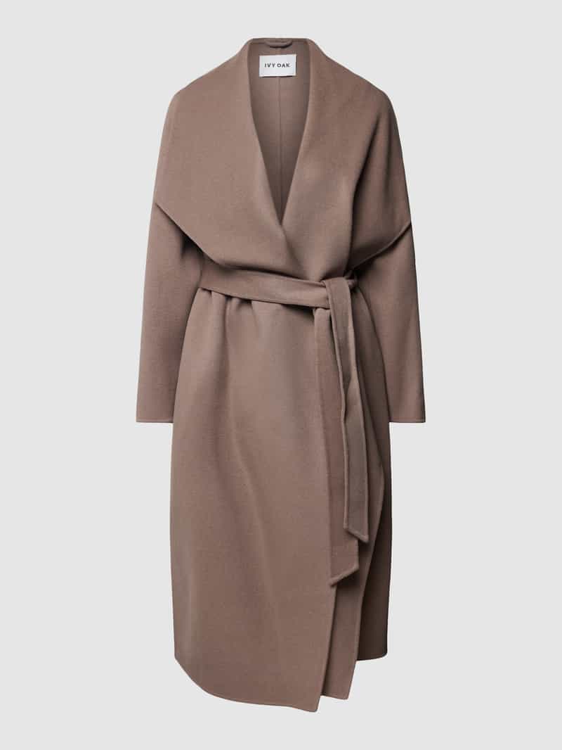 Ivy Oak Lange jas met strikceintuur model 'CARRIE ROSE'