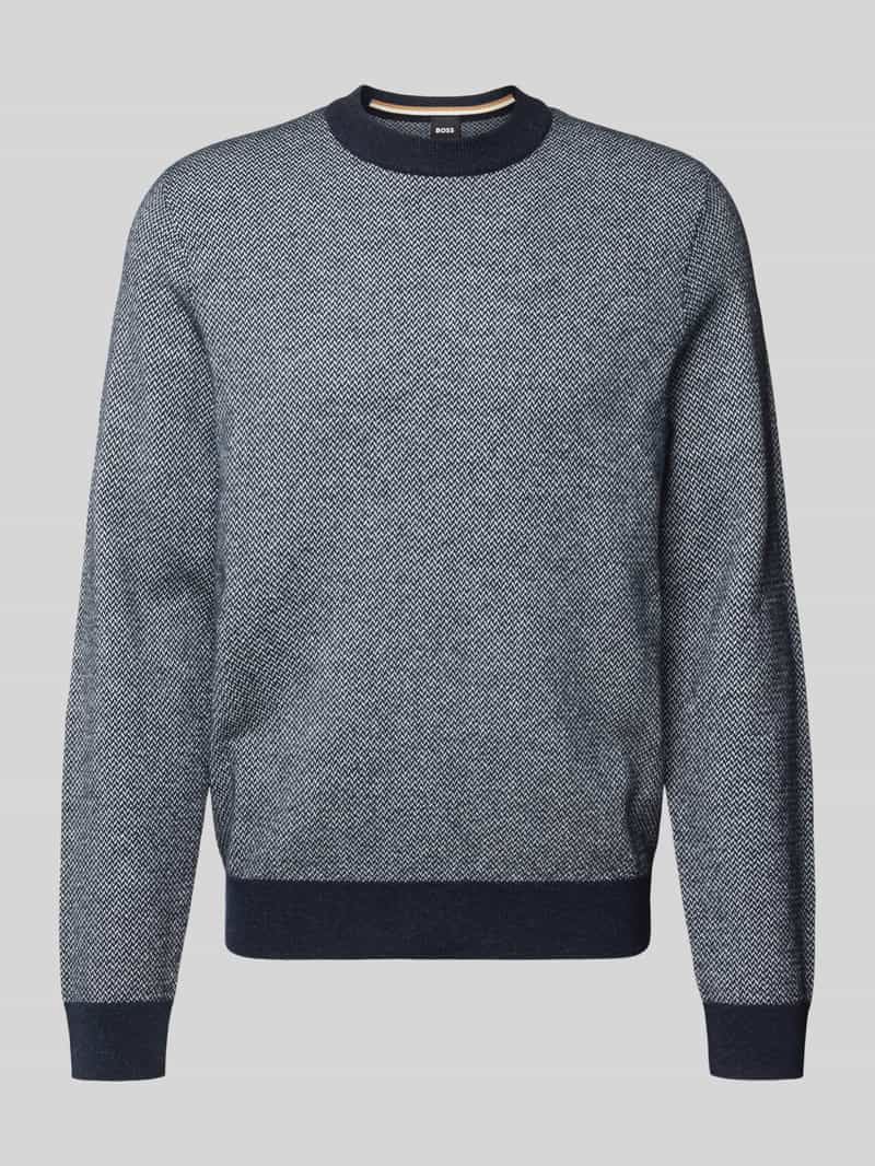 Boss Regular fit gebreide pullover van een mix van katoen en scheerwol model 'HESTRO'