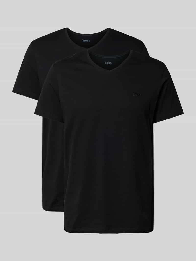 T-shirt met V-hals in een set van 2 stuks, model 'ComfortS'