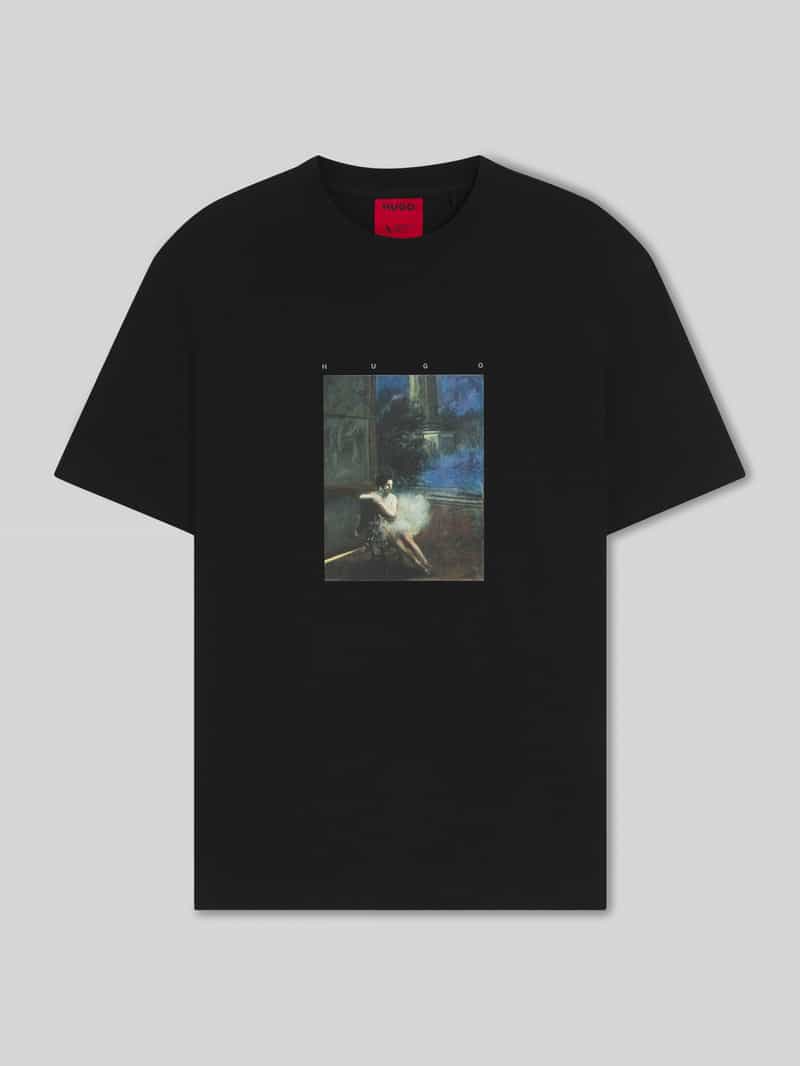 HUGO Regular fit T-shirt van puur katoen
