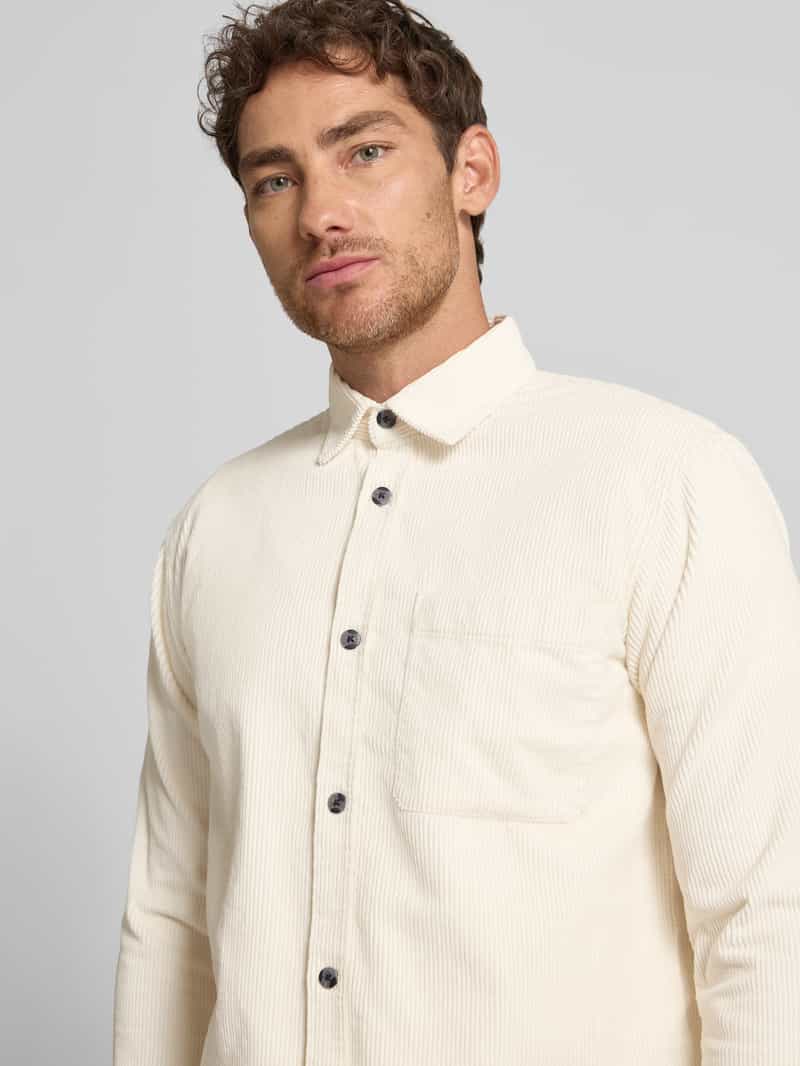 Tom Tailor Denim Relaxed fit ribcordoverhemd van puur katoen