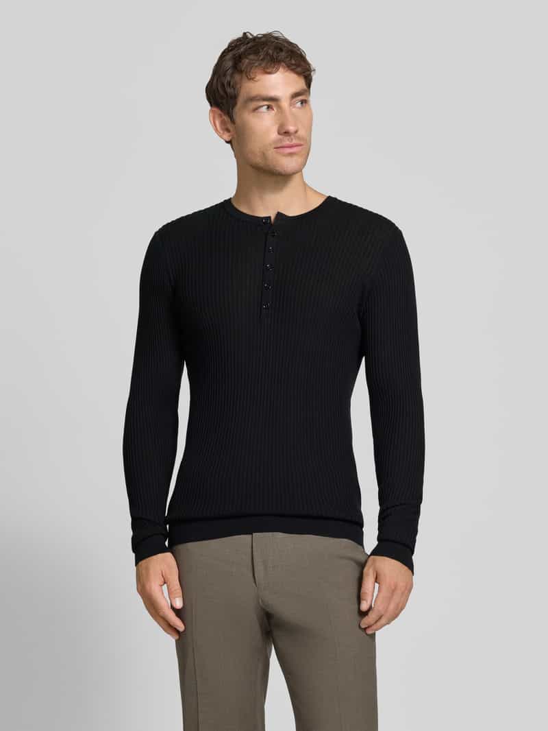 Antony Morato Gebreide pullover van mix van lyocell en wol met knoopsluiting