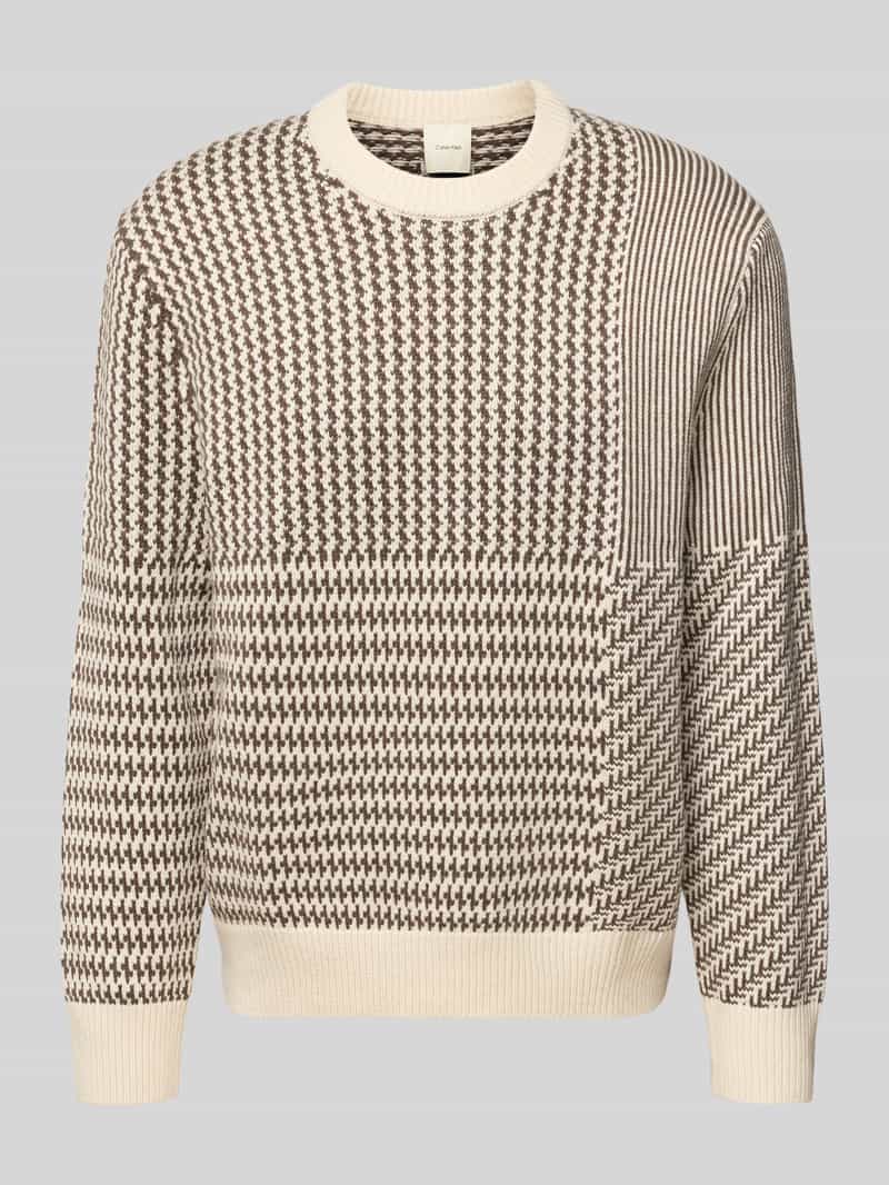 CK Calvin Klein Regular fit wollen pullover met ronde hals