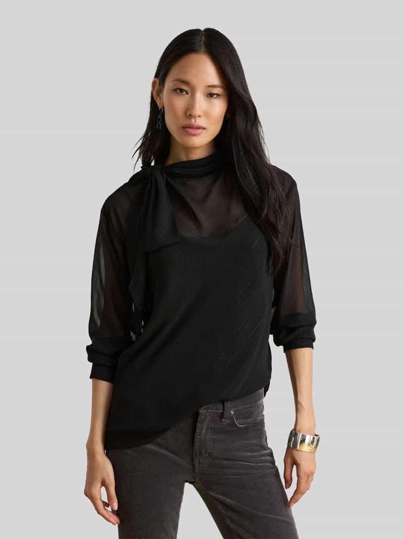 Lauren Ralph Lauren Loose fit blouse met lange mouwen met glanzende details