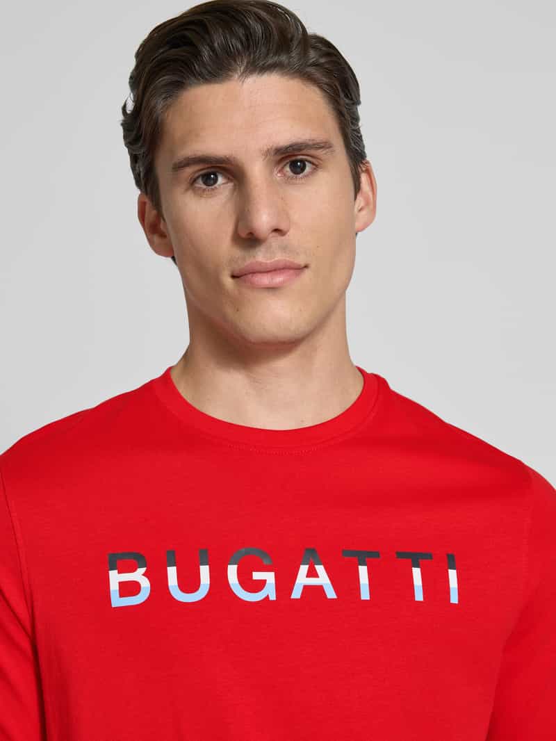 Bugatti T-shirt met labelprint