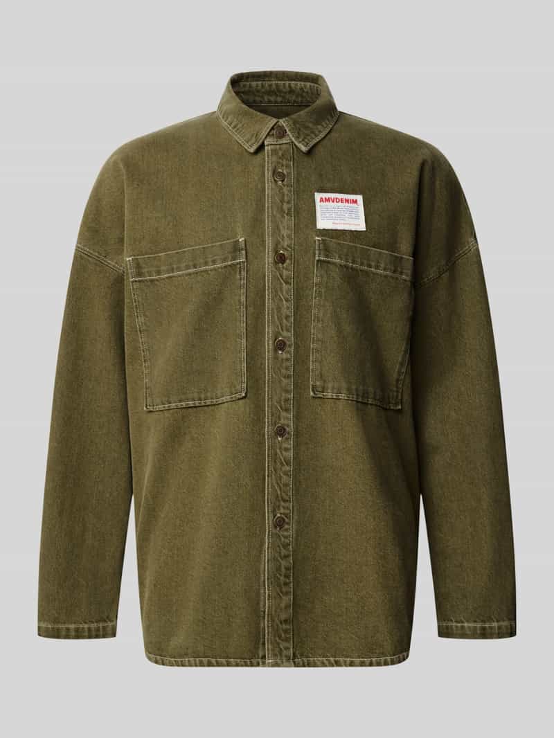 American vintage relaxed fit jeanshemd met labeldetail model 'UZATOWN CHEMISES'