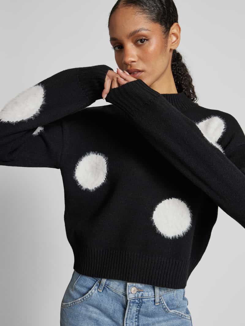Vero Moda Regular fit gebreide pullover met angorawollook met stipjes