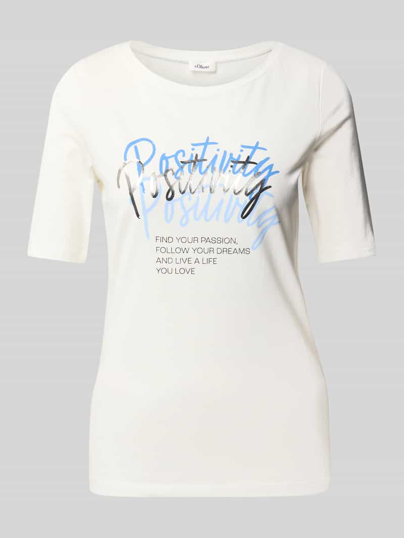 s.Oliver RED LABEL Slim fit T-shirt van katoenmix