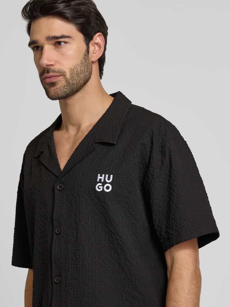 HUGO Regular fit vrijetijdsoverhemd met structuurmotief model 'CHAFFLE'