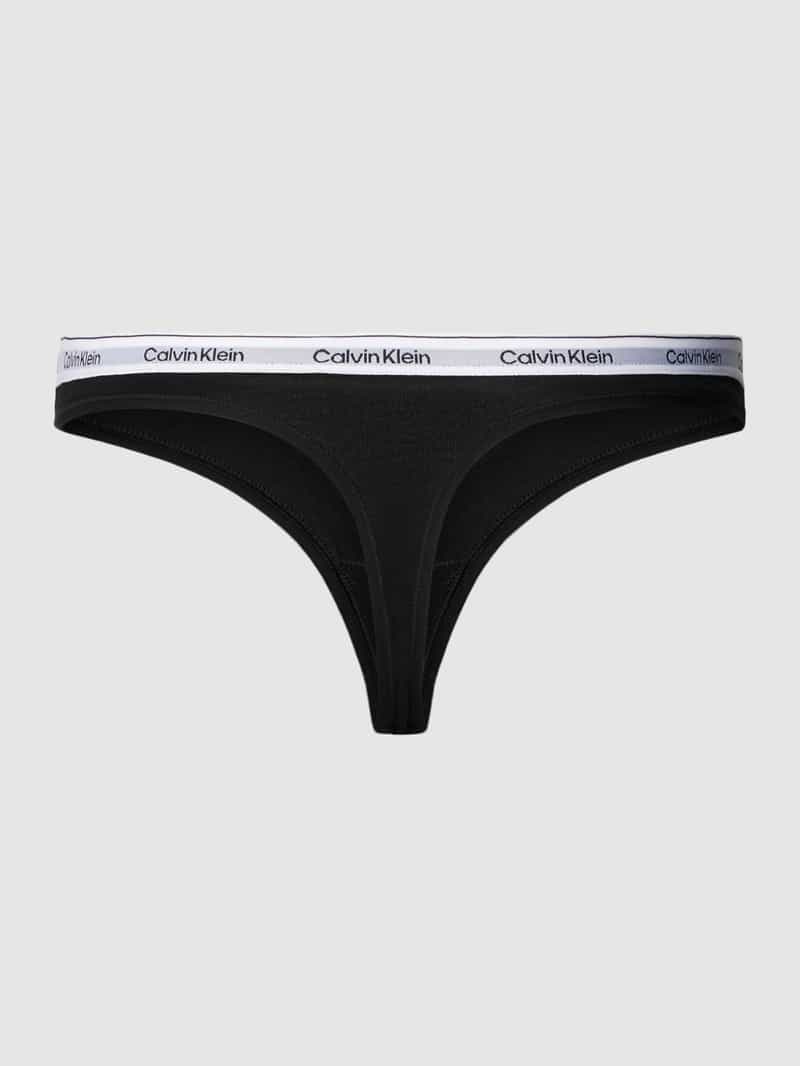 Calvin Klein String in effen design zwart, foto 2