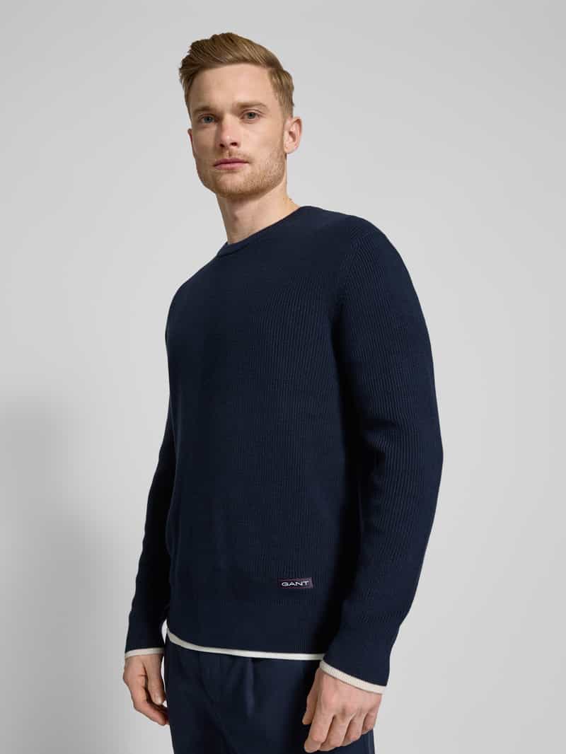 Gant Gebreide pullover met labelpatch