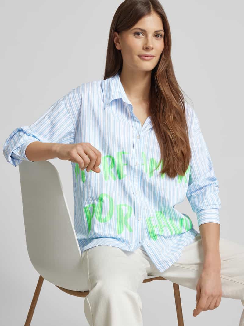 Emily Van den Bergh Regular fit overhemdblouse met statementprint