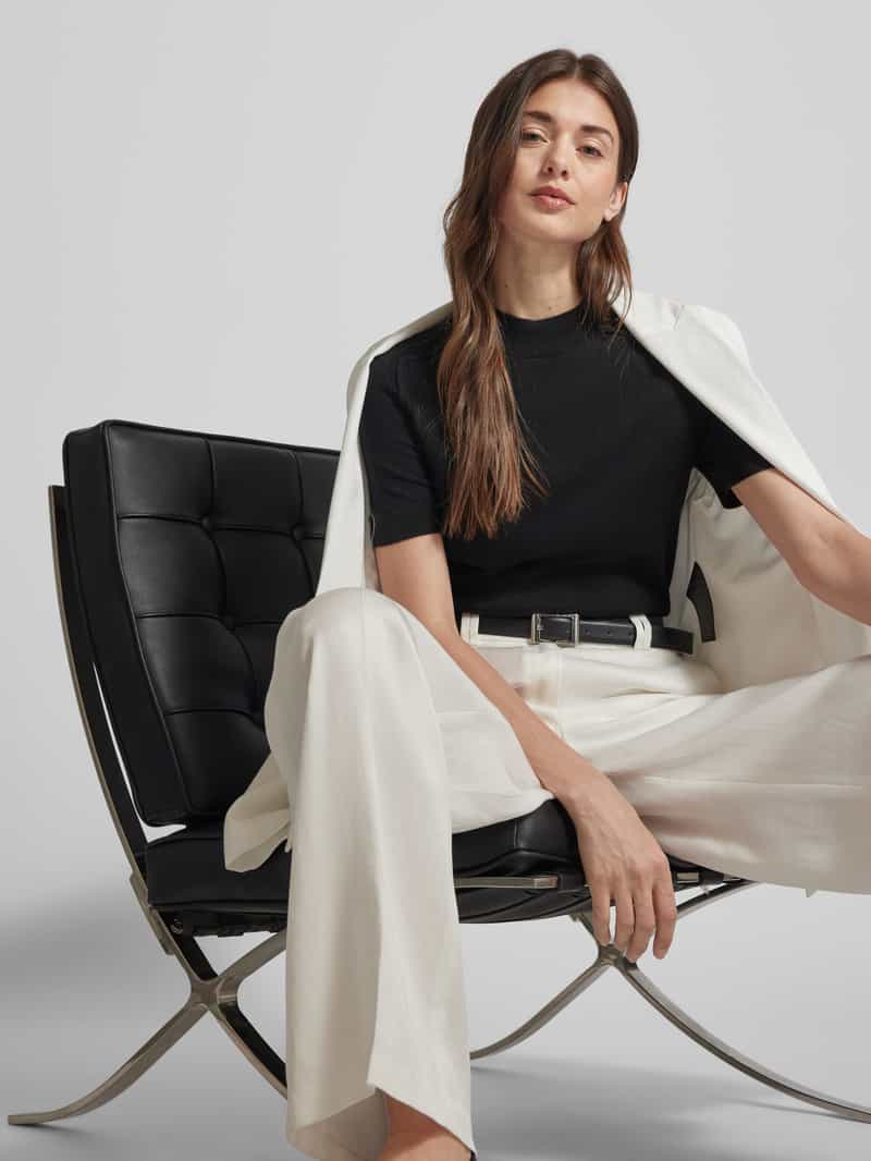 Calvin Klein Womenswear Gebreide pullover met ribboorden