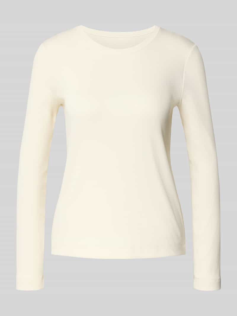 Marc Cain Shirt met lange mouwen en geribde ronde hals
