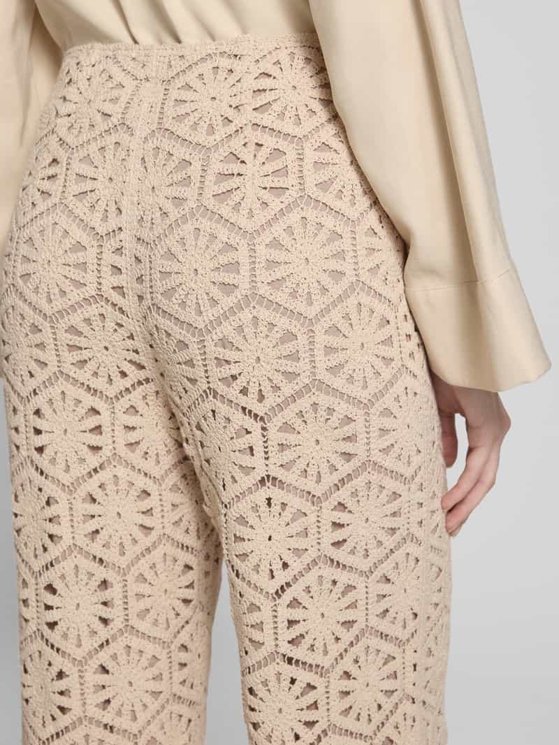 s.Oliver BLACK LABEL Straight leg wijde broek met gehaakt kant