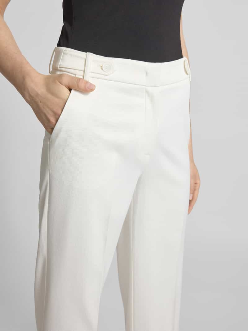 MORE & MORE Straight leg stoffen broek met structuurmotief