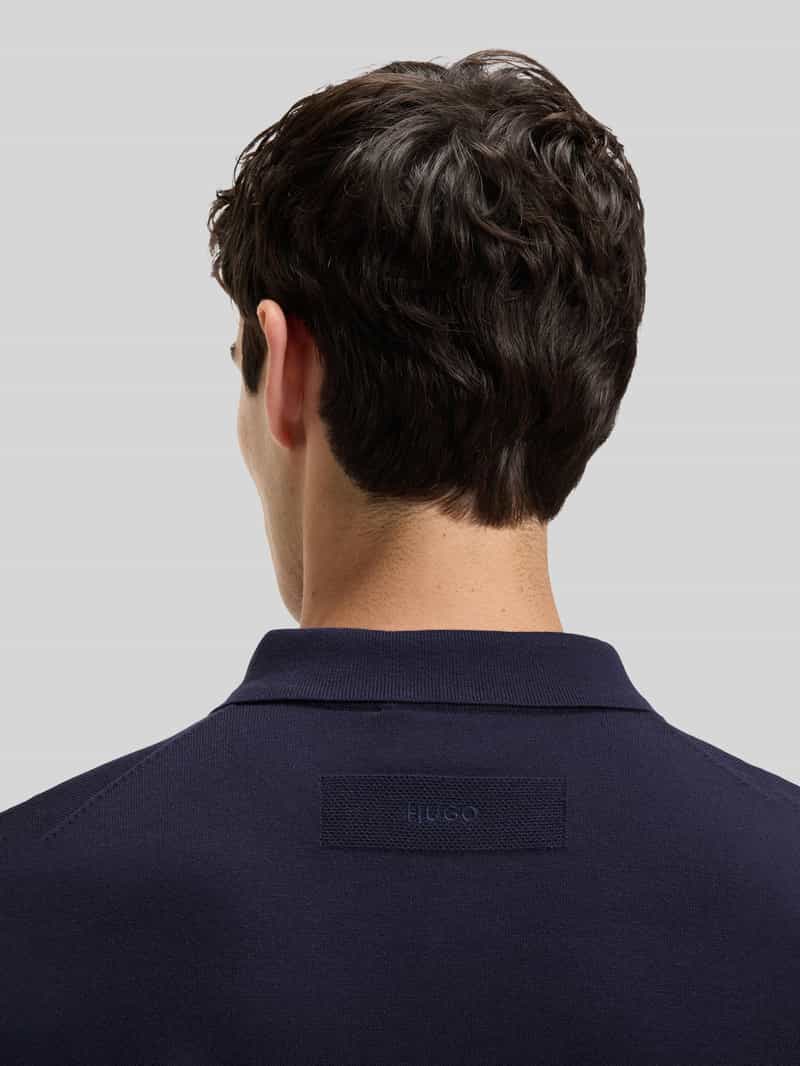 HUGO Slim fit poloshirt van viscosemix