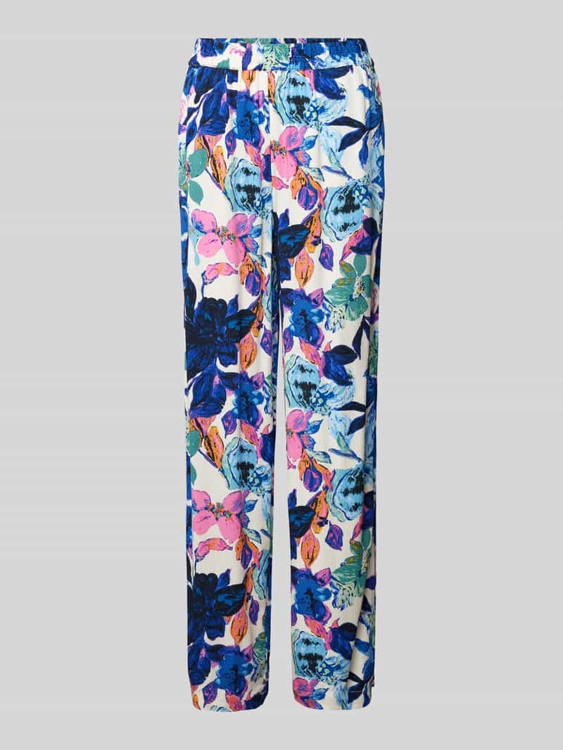 YAS Stoffen broek van viscose met bloemenmotief, model 'ALARA'