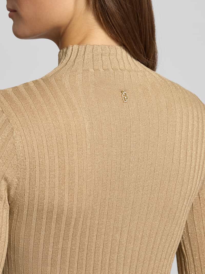 Liu Jo White Gebreide pullover met opstaande kraag