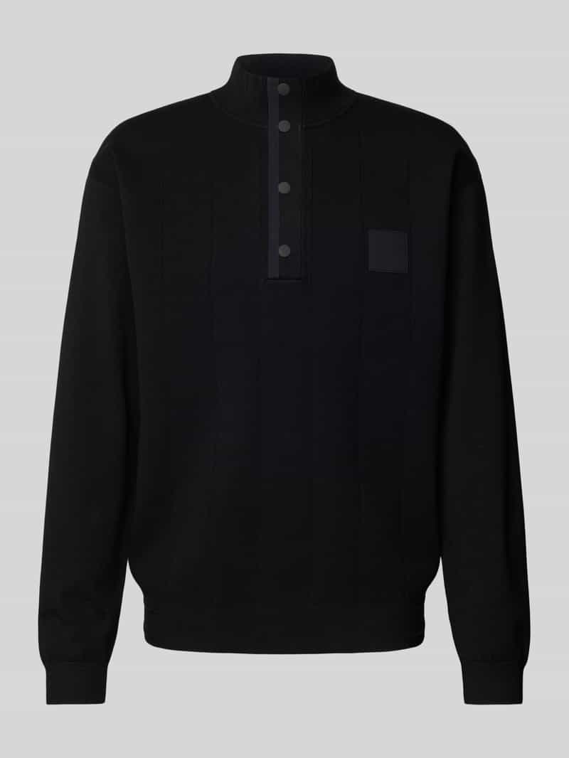 BOSS Green Gebreide pullover met labelpatch model 'Drop Needle'