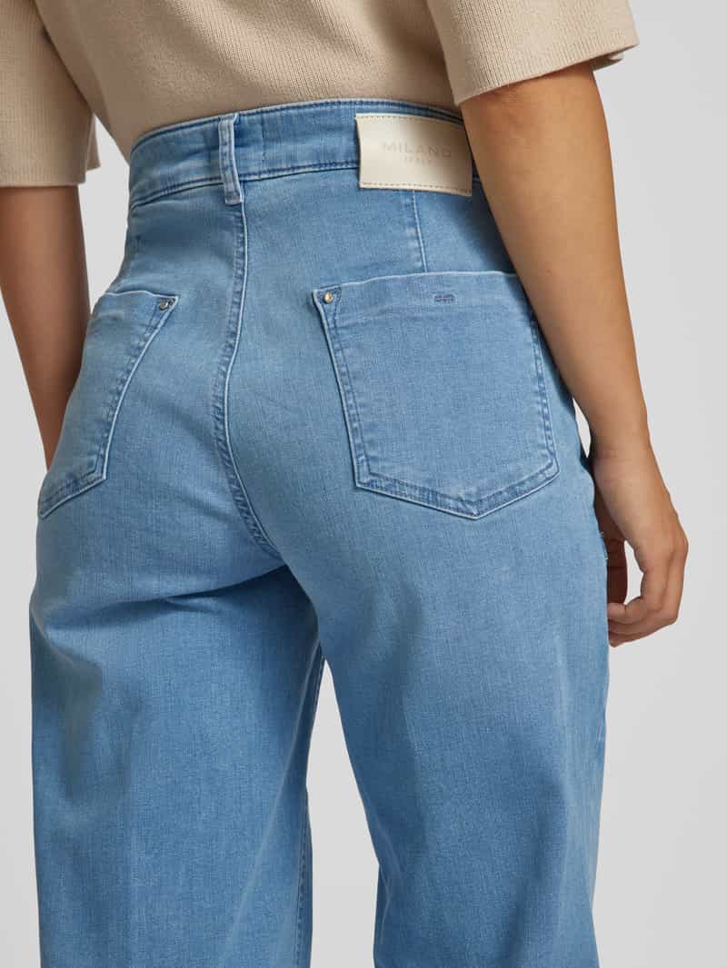 milano italy Jeans in used-look met wijde pijpen
