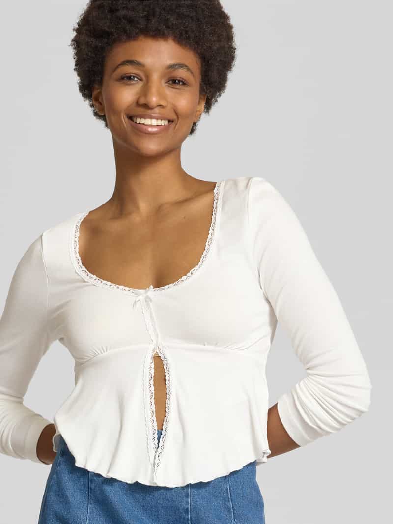 Gina Tricot Shirt met lange mouwen en kant
