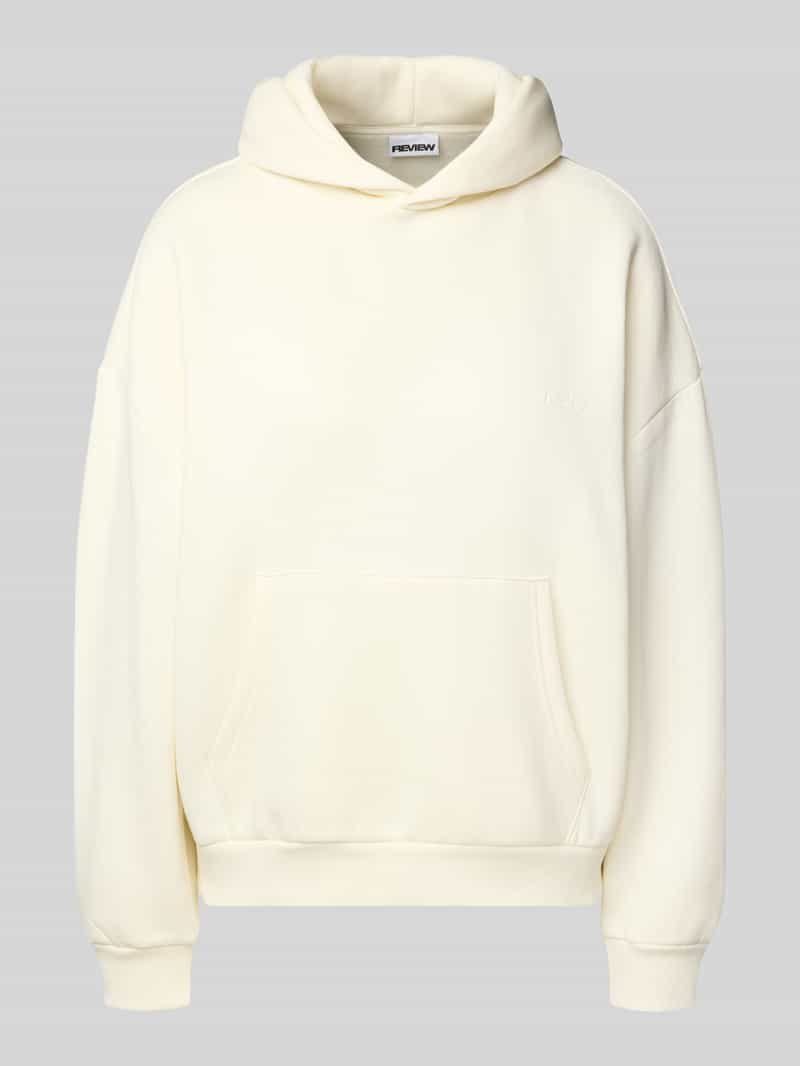 Review Hoodie met extra brede schouders en kangoeroezak
