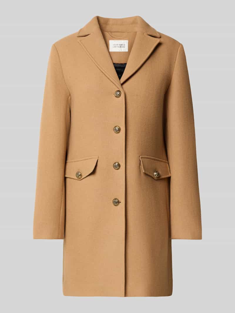 GUIDO MARIA KRETSCHMER WOMAN Regular fit lange wollen jas met reverskraag model 'Viola'