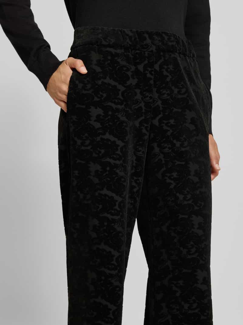 BRAX Wide leg fit stoffen broek met all-over print model 'Maine'