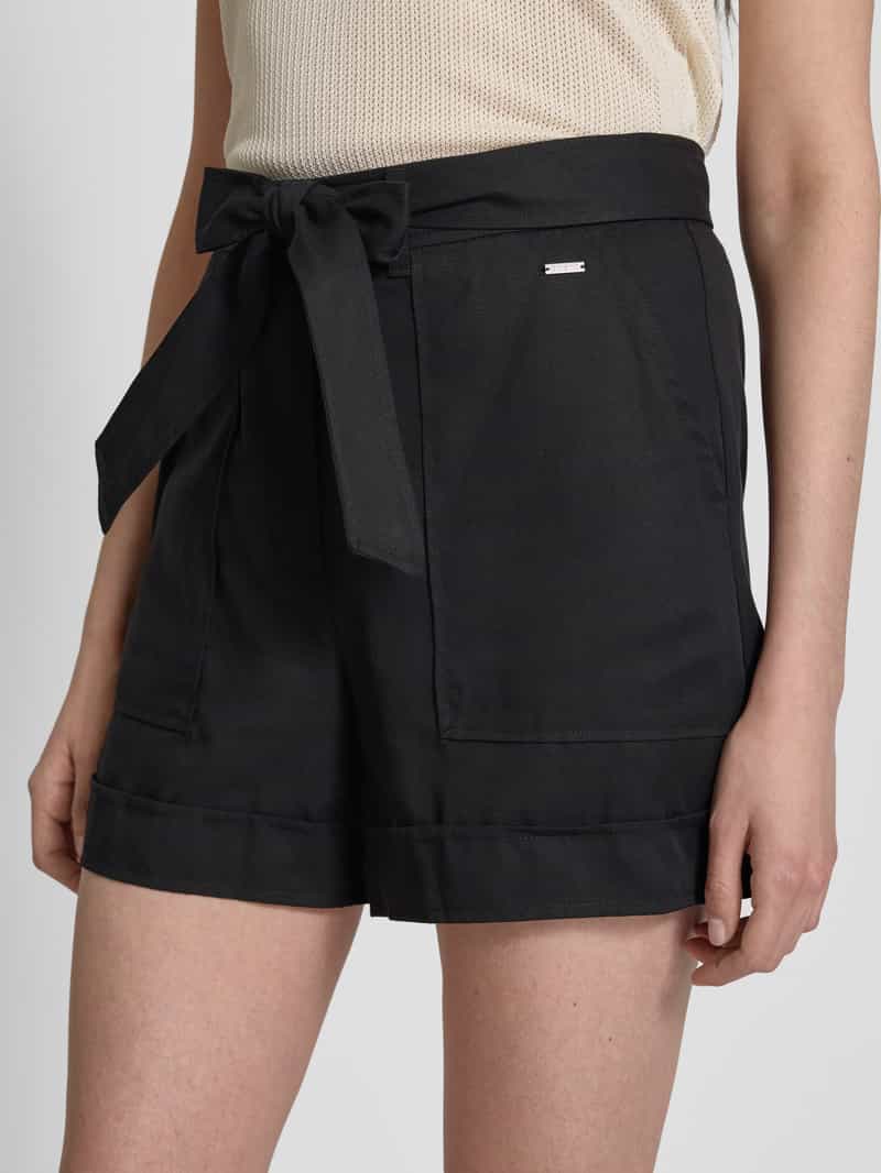 Guess Regular fit korte broek met strikceintuur model 'NEW NINA'