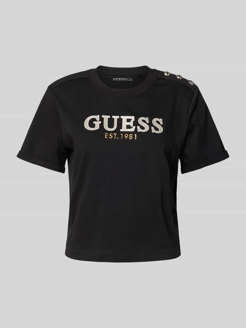 Guess Kort T-shirt met labelprint