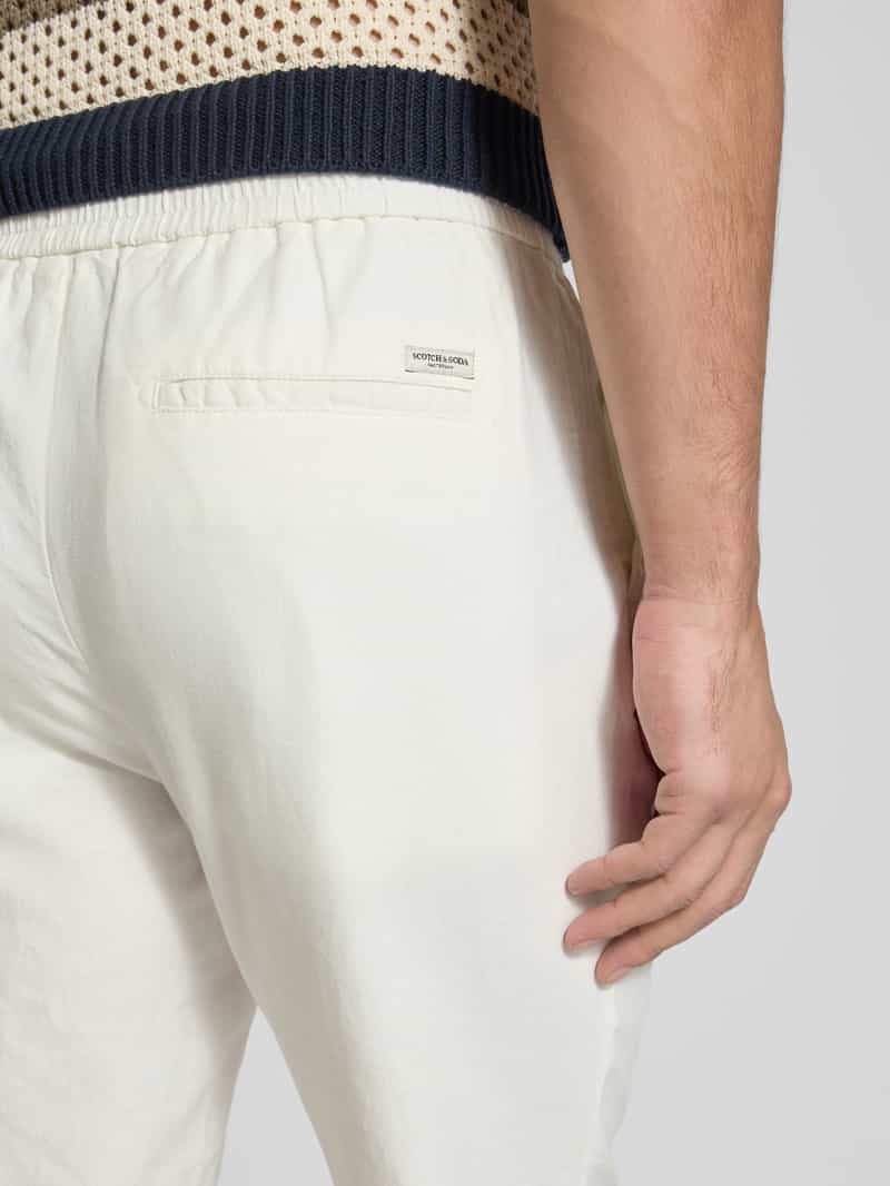Scotch & Soda Tapered fit stoffen broek met tunnelkoord model 'WARREN'