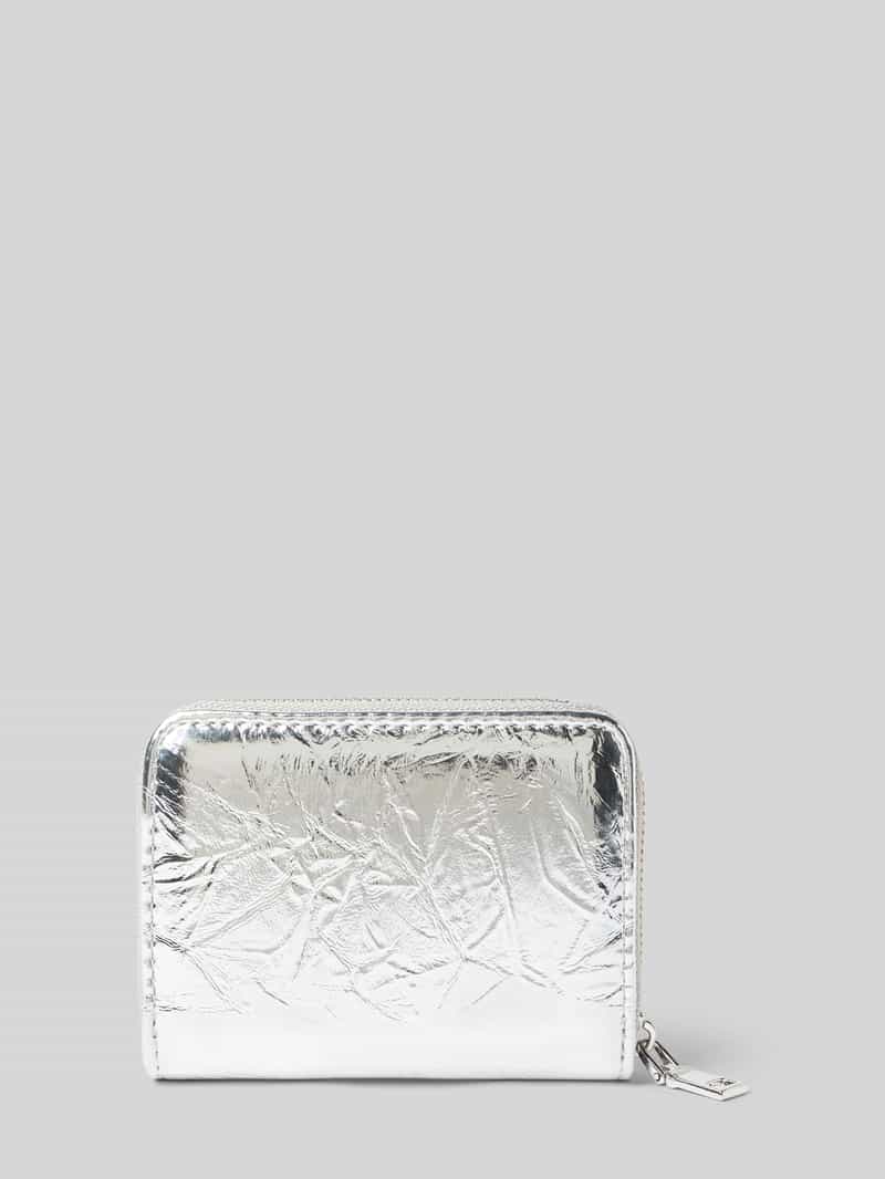 Seidenfelt Portemonnee met labeldetail model 'YLVA'