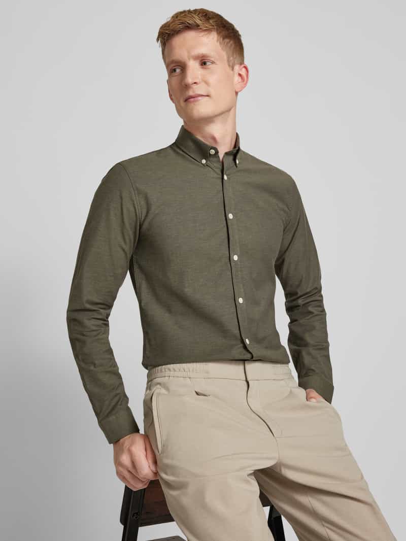 lindbergh Slim fit vrijetijdsoverhemd met button-downkraag model 'Oxford'
