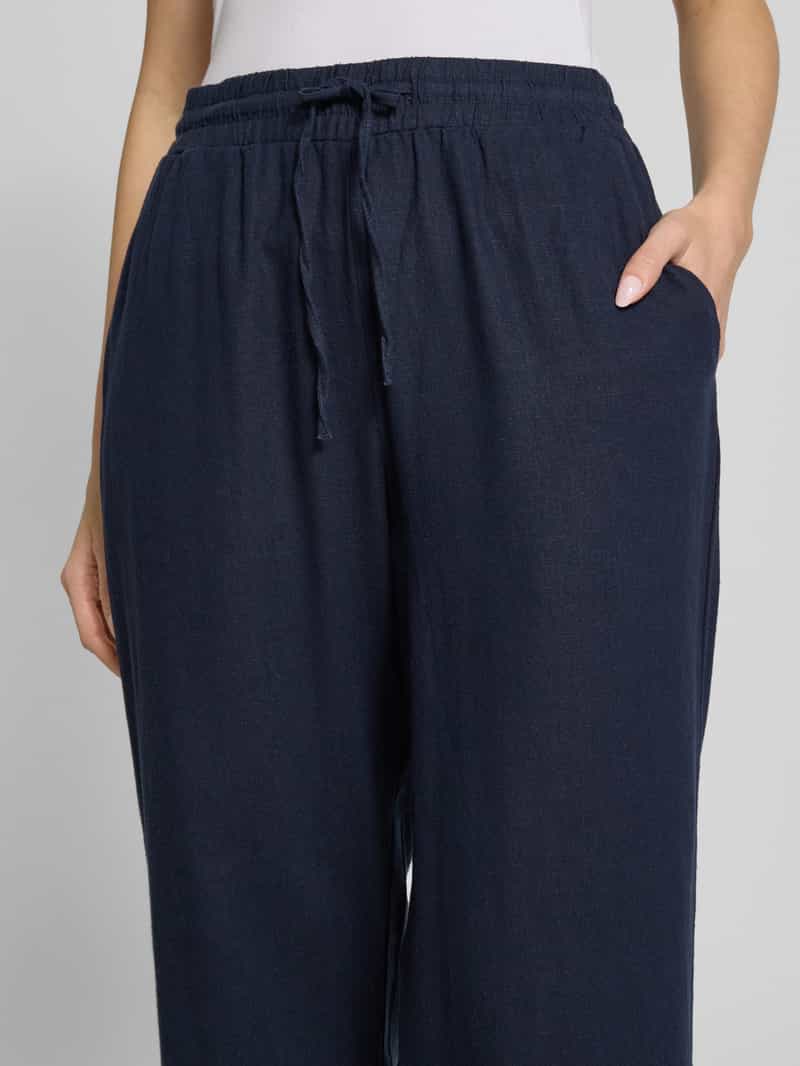 FREE QUENT Straight leg linnen broek met steekzakken model 'Lavea'