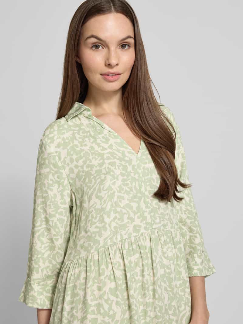 Opus Knielange jurk in laagjeslook model 'Walari'
